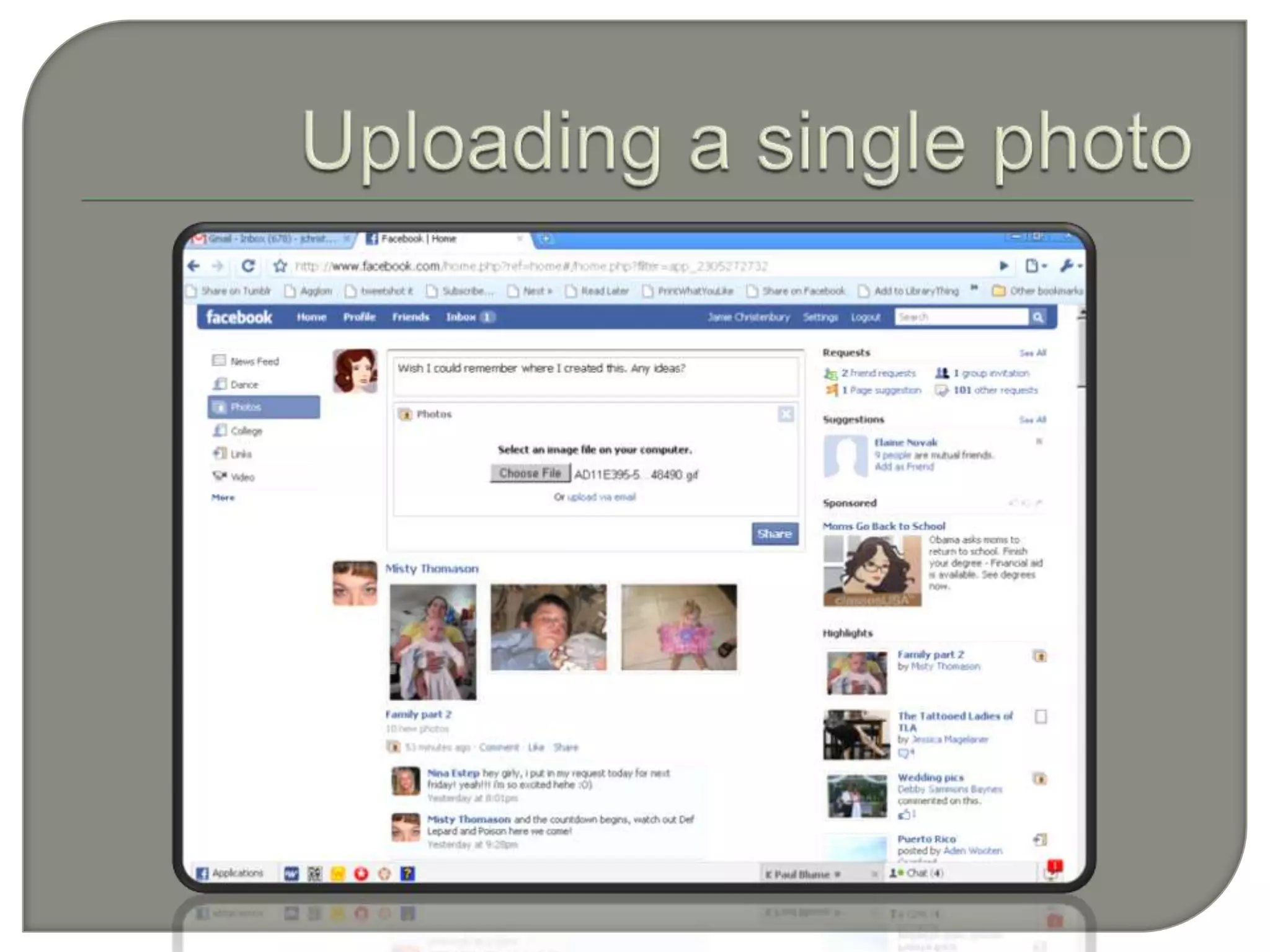 Uploading a single photo
