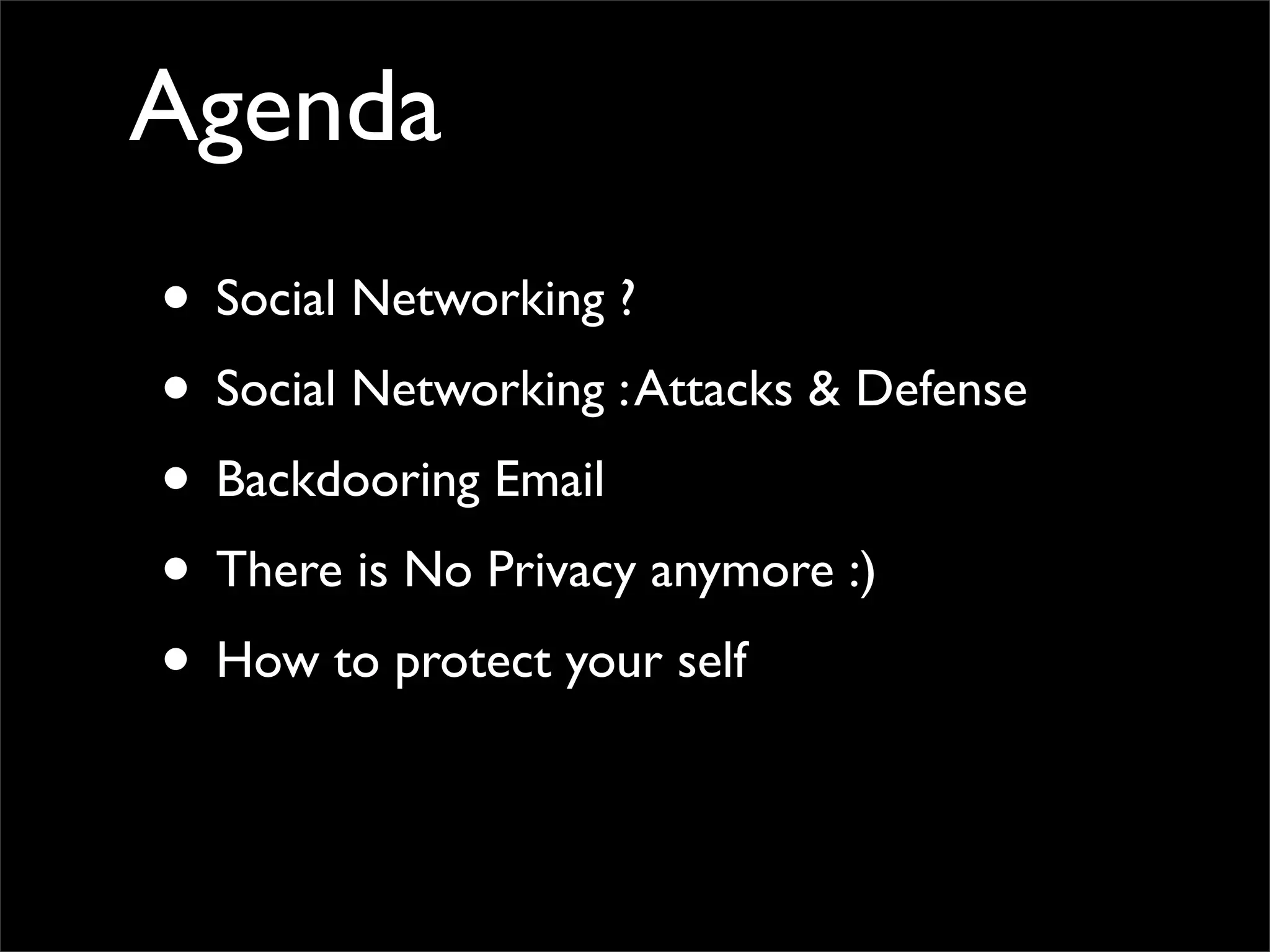 Social Network Security & Backdooring email