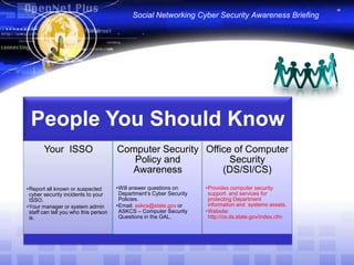 Social Networking Cyber Security Awareness Briefing