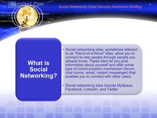 Social Networking Cyber Security Awareness Briefing