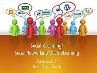 Social  eLearning?Social Networking Meets eLearning Rob Gibson, Ed.D. Emporia State University 