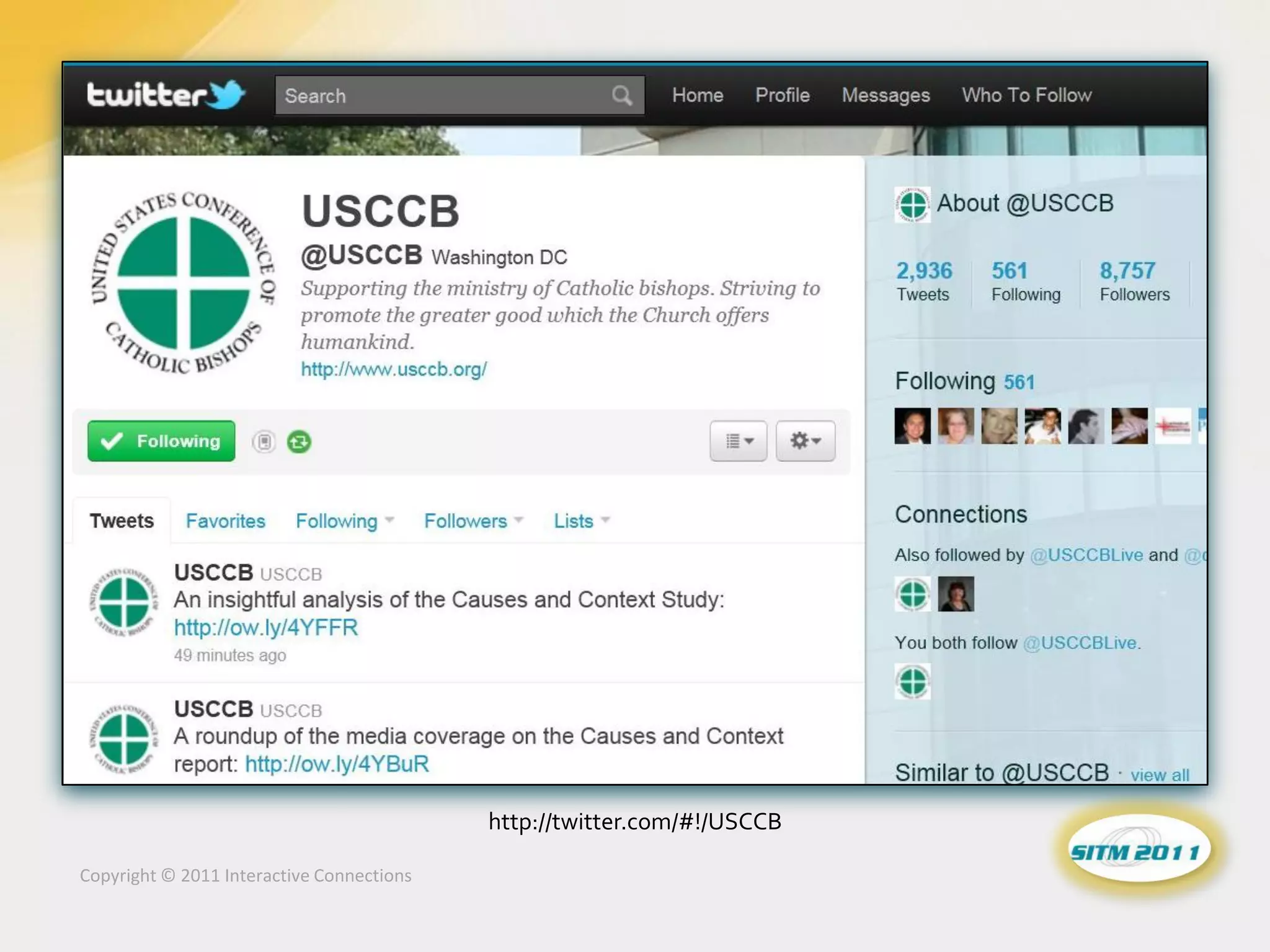 http://twitter.com/#!/USCCB

Copyright © 2011 Interactive Connections
 