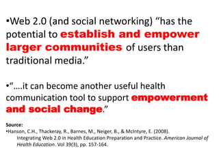 Social Networking and Health Education