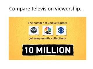 Compare television viewership…