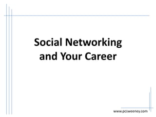 Social Networking
and Your Career

www.pcsweeney.com

 