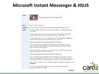 Microsoft Instant Messenger & HSUS 