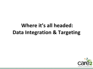 Where it’s all headed:  Data Integration & Targeting 