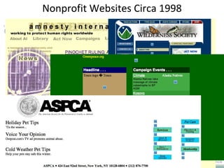 Nonprofit Websites Circa 1998 