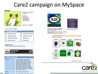 Care2 campaign on MySpace 