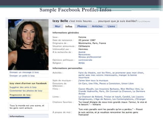 Sample Facebook Profile: Infos
 