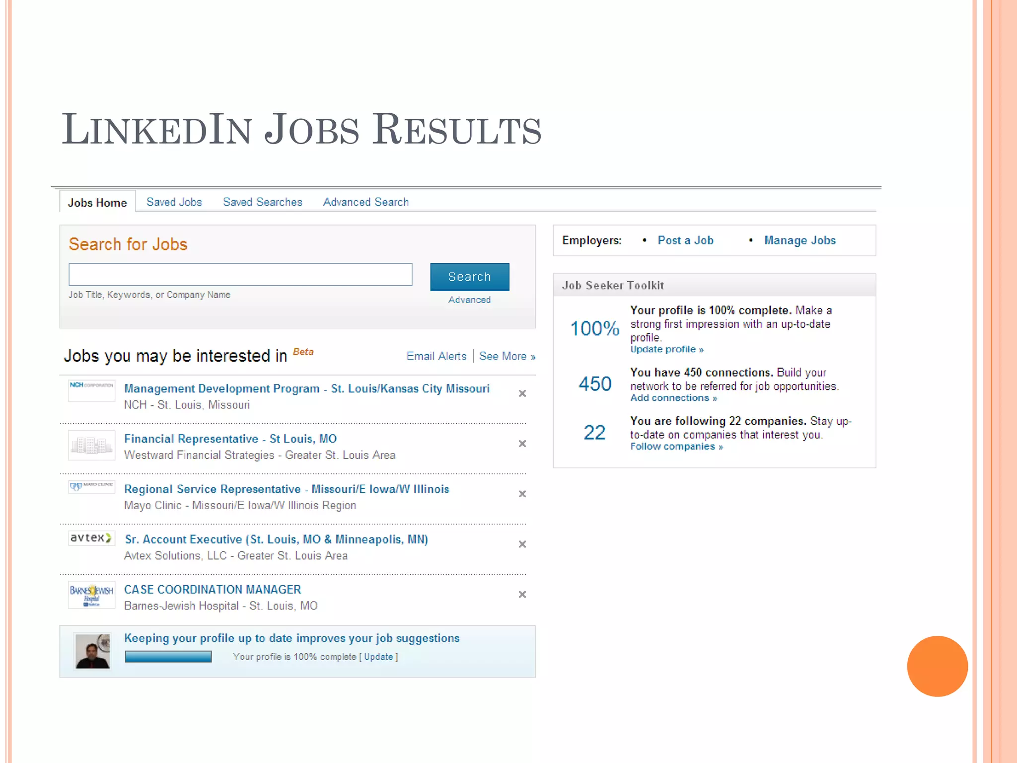 LINKEDIN JOBS RESULTS
 