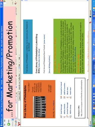 …for Marketing/Promotion 
 