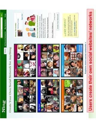 Users create their own social websites/ networks 
 