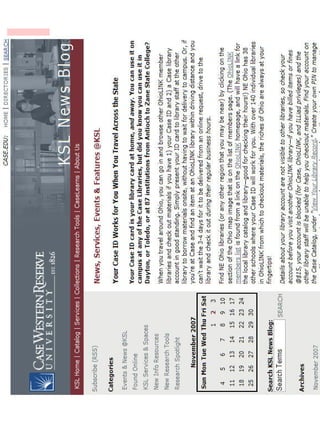 Blogs as Library News Vehicles 
 