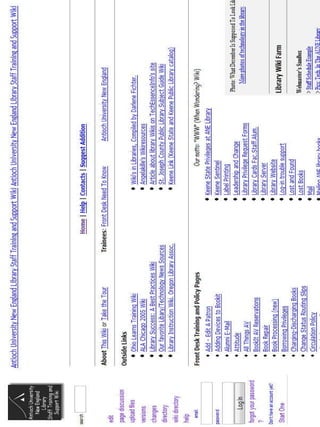 Wikis as Training Tools 
 