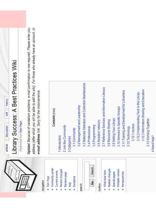 Wikis for Best Practices 
 