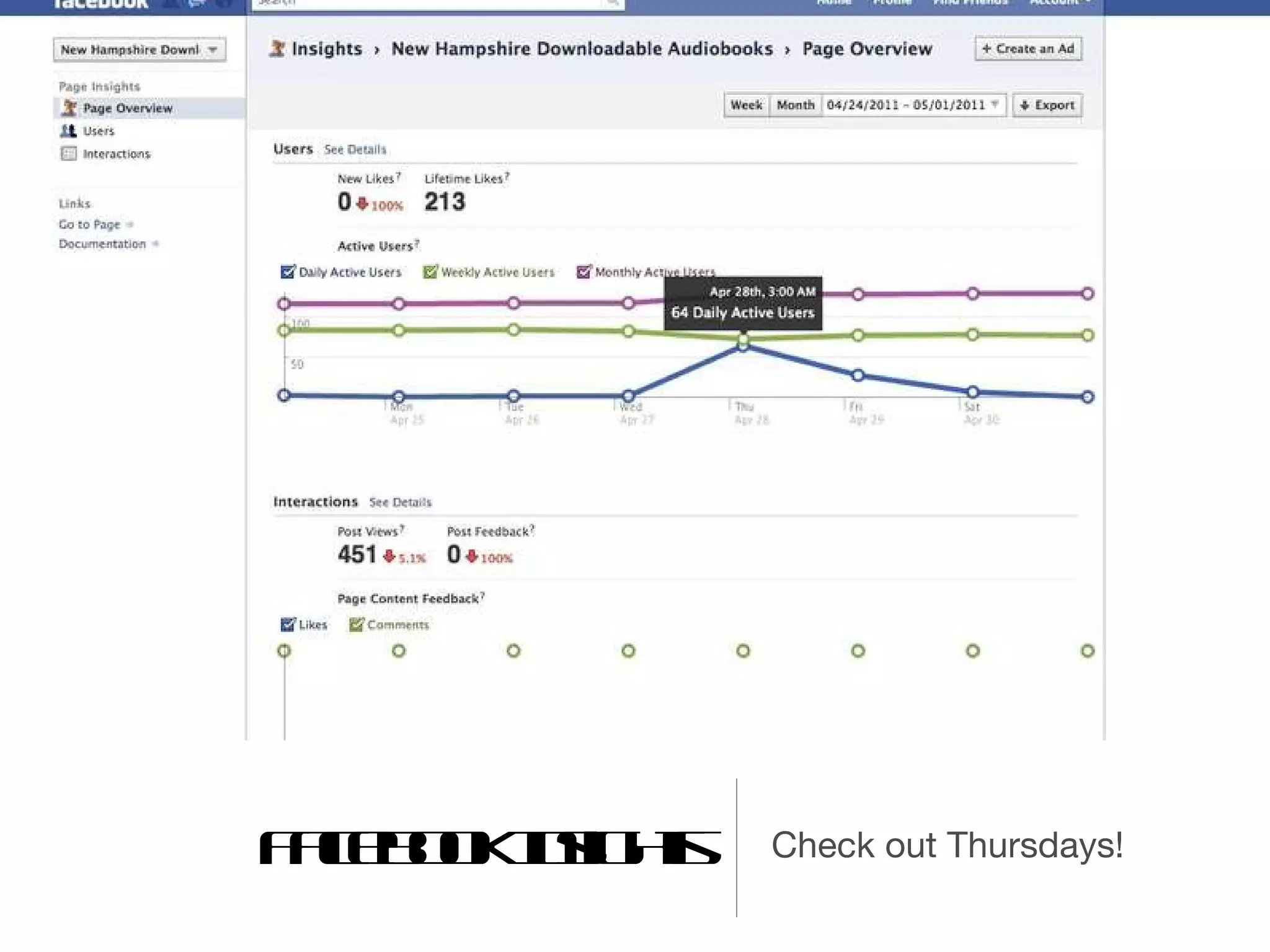 Facebook Insights Check out Thursdays! 