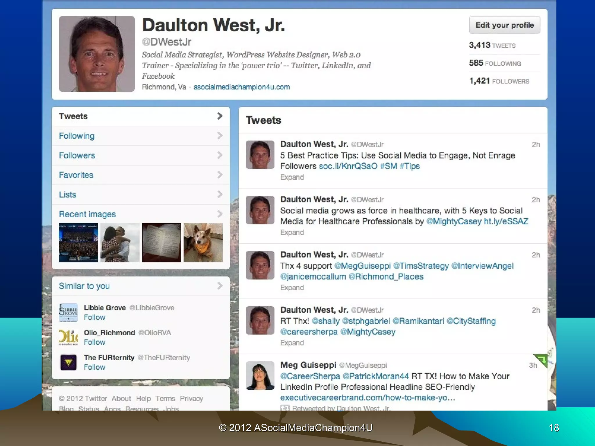 © 2012 ASocialMediaChampion4U   18
 