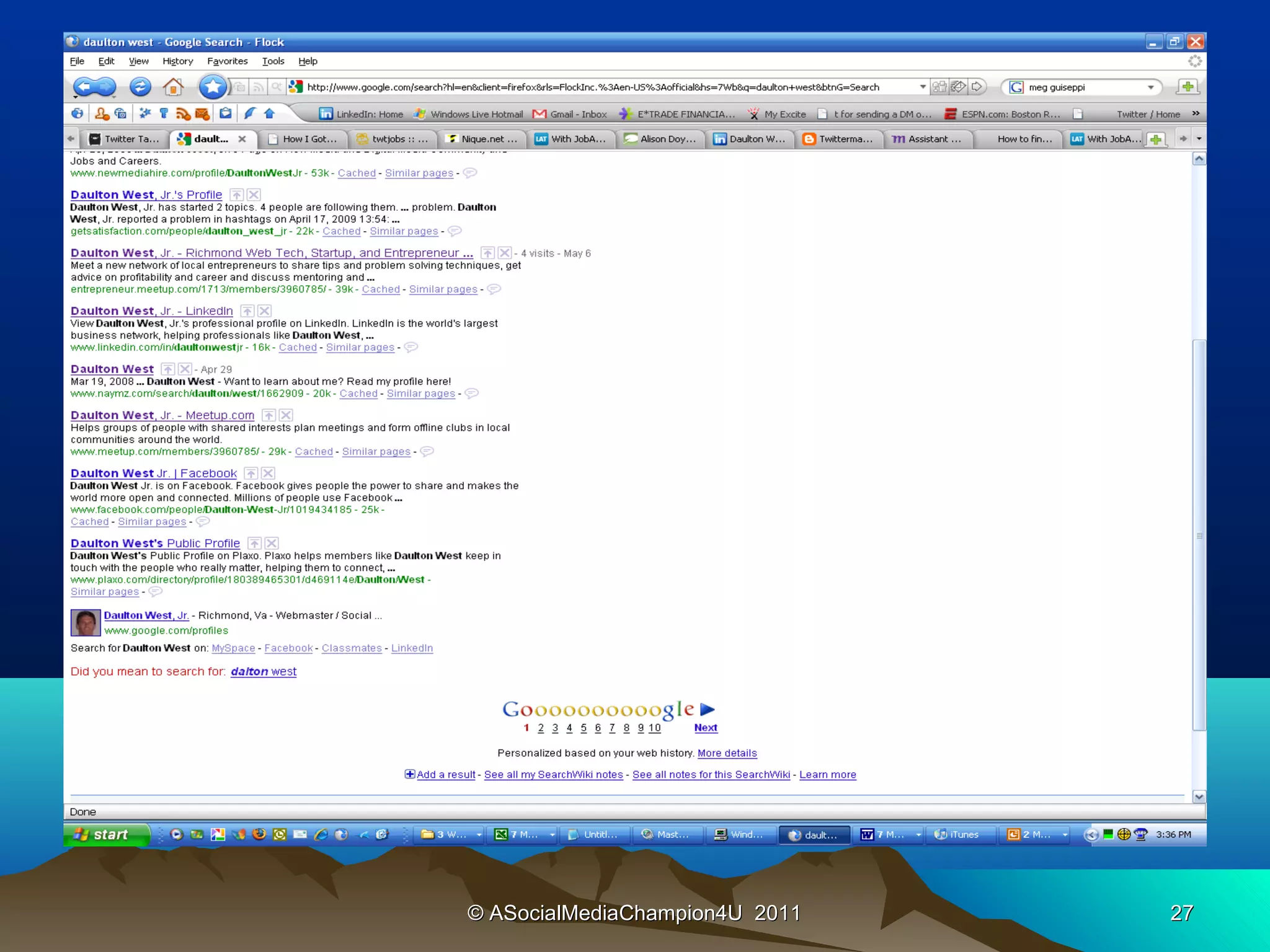 © ASocialMediaChampion4U 2011   27
 