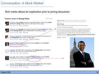 Angelos 2008 Conversation: A Mock Market Rich media allows for exploration prior to joining discussion 