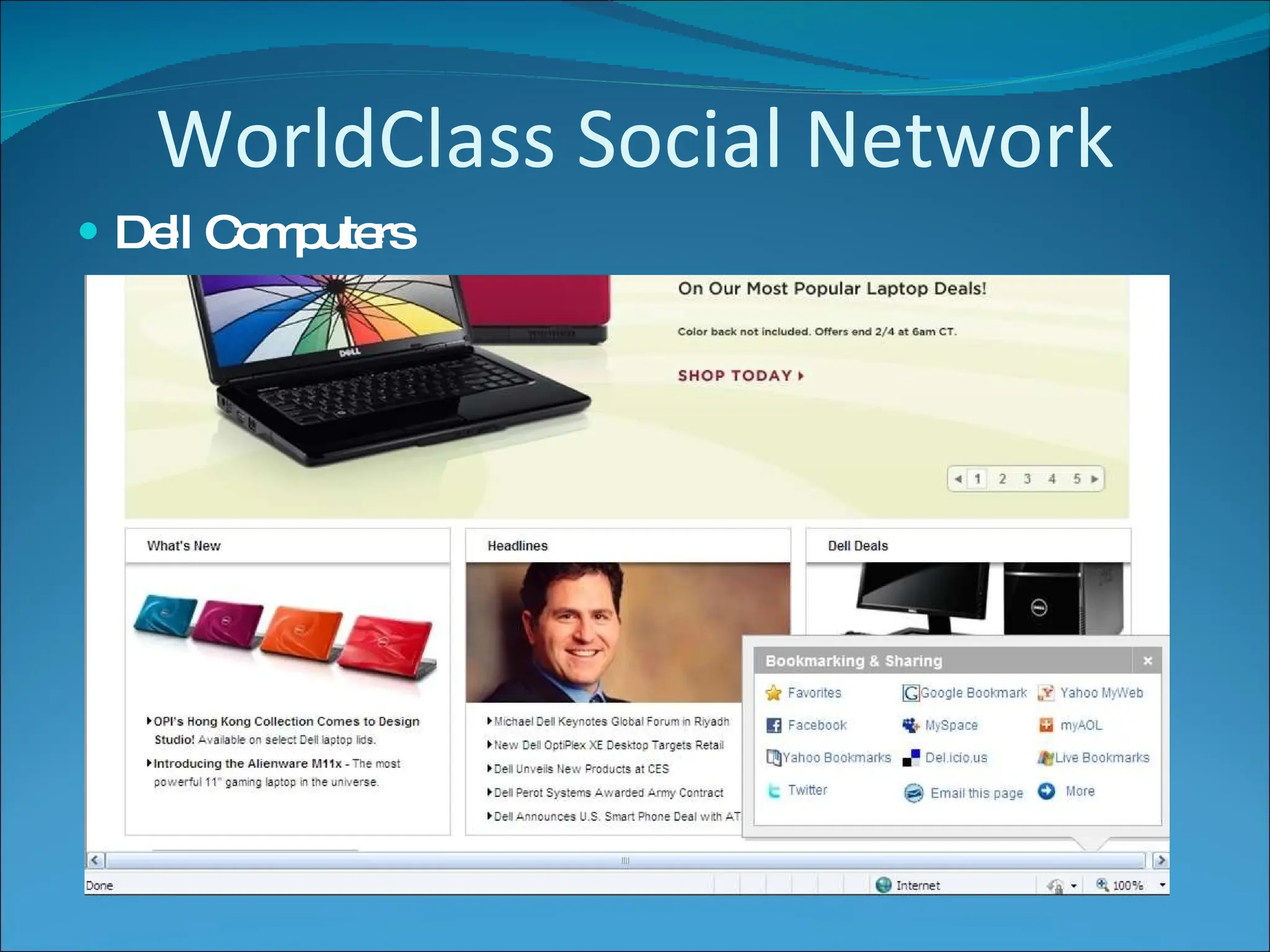 WorldClass Social Network Dell Computers 