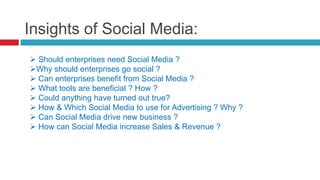 Insights of Social Media: Should enterprises need Social Media ?
