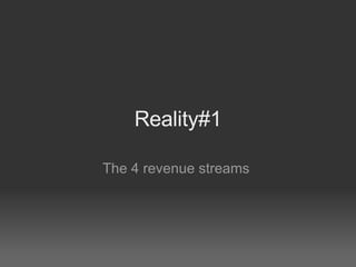 Reality#1 The 4 revenue streams  