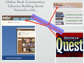 Online Book Communities:
 Libraries Building Social
     Networks with...
                 Co
                   nn
                      ected
                              Stu
                                 den
                                       ts
 
