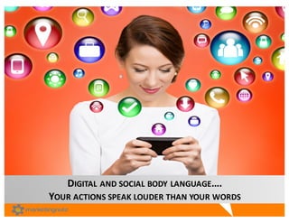 DIGITAL AND SOCIAL BODY LANGUAGE….	
  
YOUR ACTIONS SPEAK LOUDER THAN YOUR WORDS
 