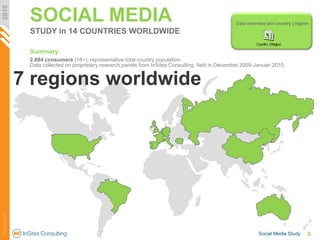 SOCIAL MEDIA <br />STUDY in 14 COUNTRIES WORLDWIDE<br />Summary: <br />2.884 consumers(18+),representative total country p...