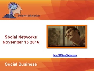 ©2013 LHST sarl
Social Business
http://DSign4Value.com
Social Networks
November 15 2016
Social Business
 
