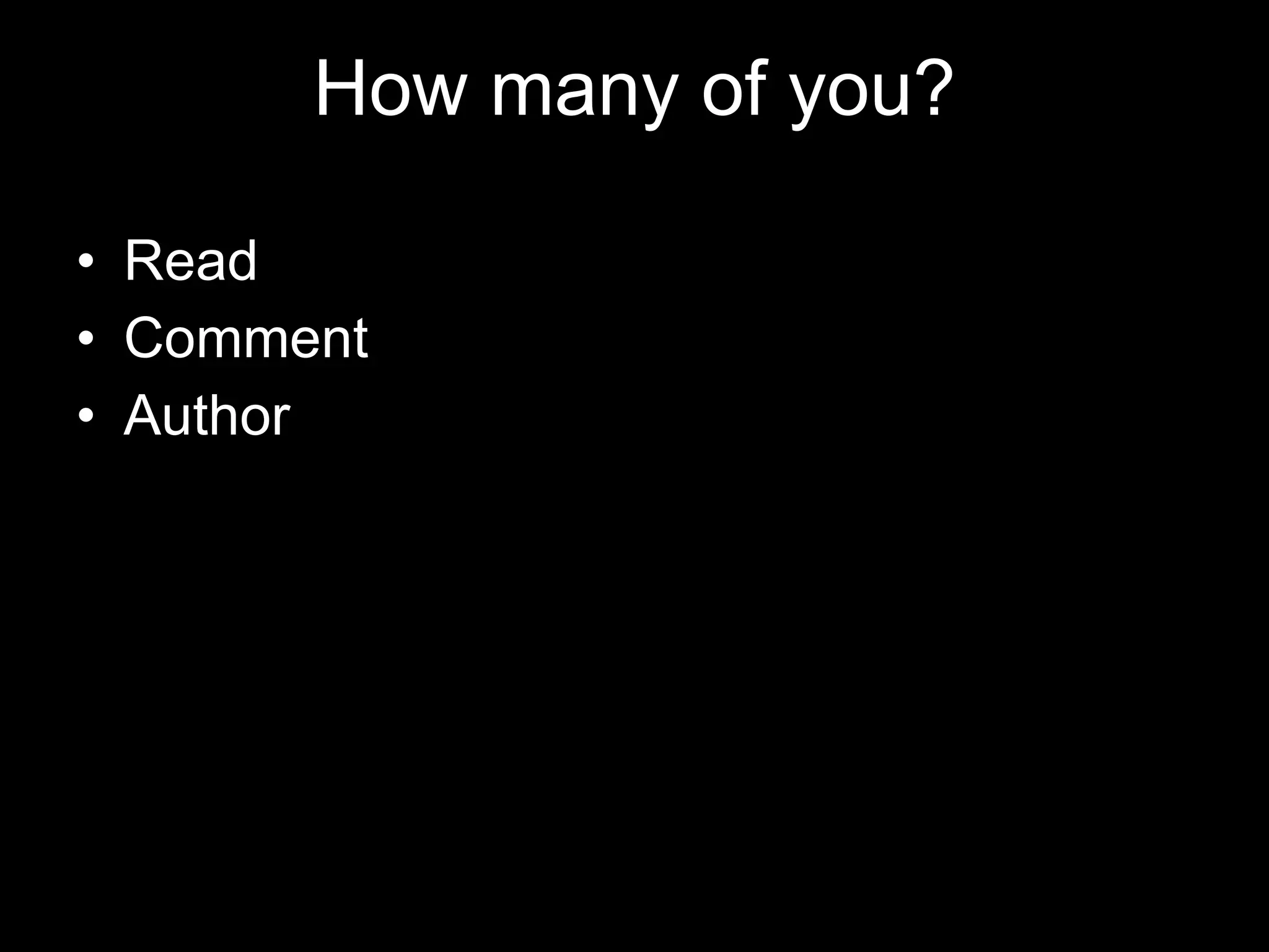 How many of you? Read Comment  Author 