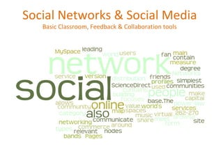 Social Networks & Social Media Basic Classroom, Feedback & Collaboration tools 