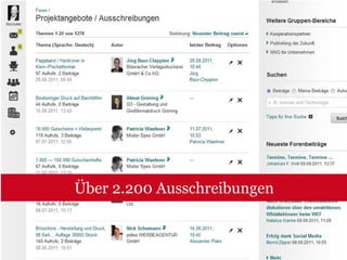 Über 2.200 Ausschreibungen
 