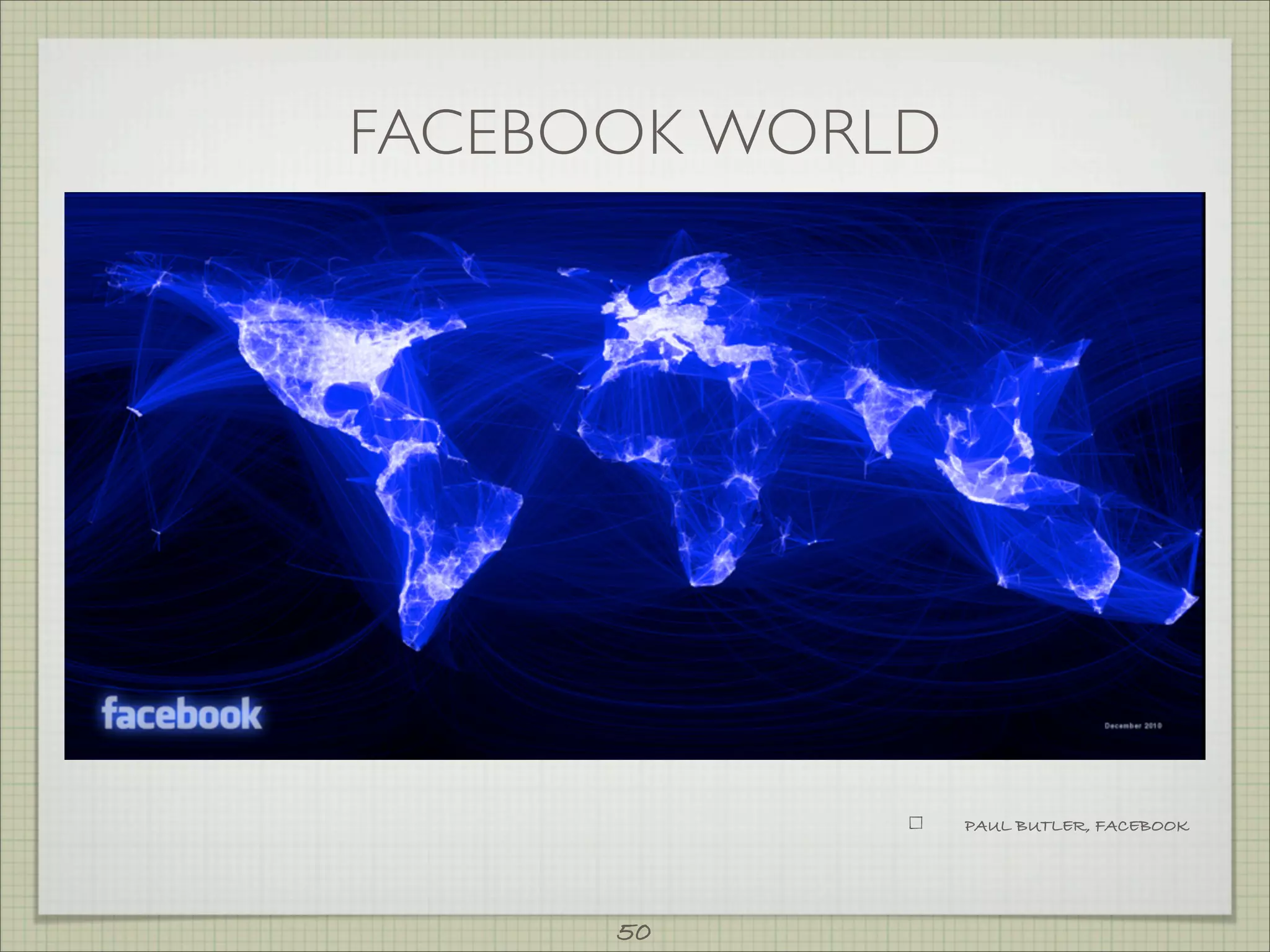 FACEBOOK WORLD




                 PAUL BUTLER, FACEBOOK




      50
 