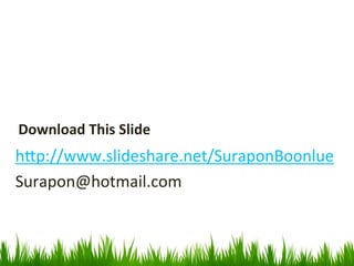 Download This Slide 
h_p://www.slideshare.net/SuraponBoonlue 
Surapon@hotmail.com 
 
 
 
 