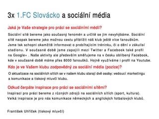 Sociální média v Gambrinus lize 2012
