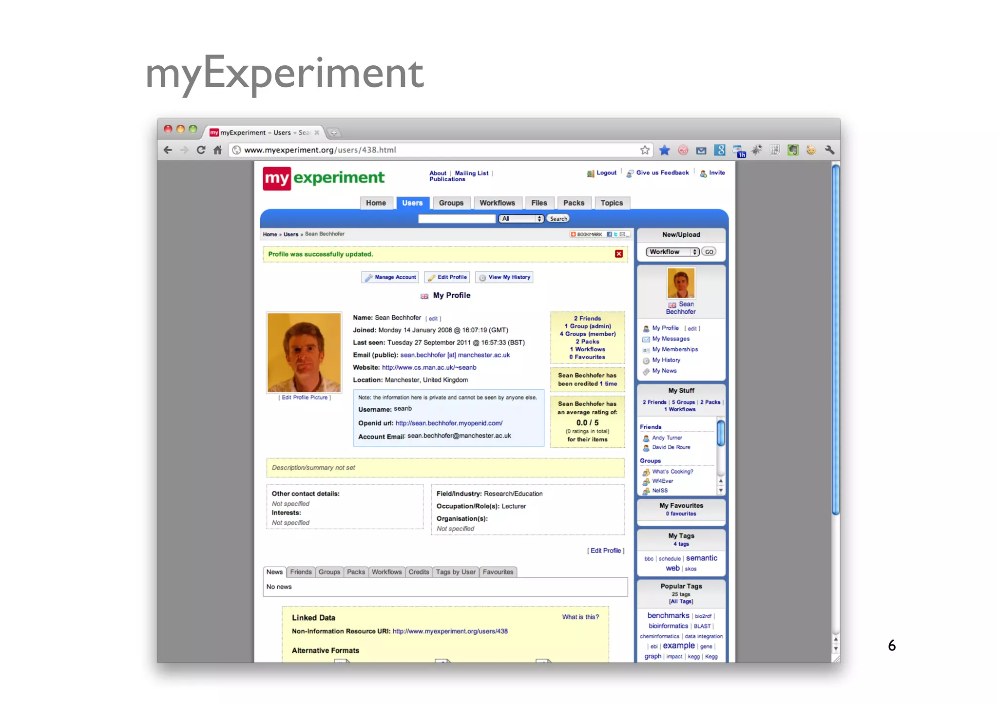 myExperiment	





                  6	

 