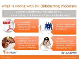 What is wrong with HR Onboarding Processes
                   Most HR departments & managers are NOT
              communi...