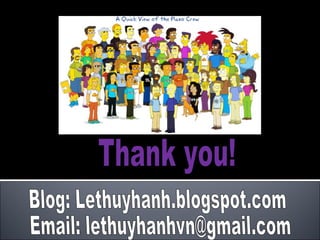 Thank you! Blog: Lethuyhanh.blogspot.com Email: lethuyhanhvn@gmail.com 