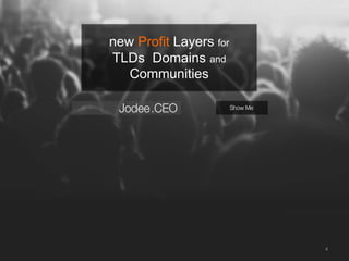 4
new Profit Layers for
TLDs Domains and
Communities
 