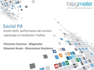 I comuni capoluogo su Facebook e Twitter - 2013 - #PA140