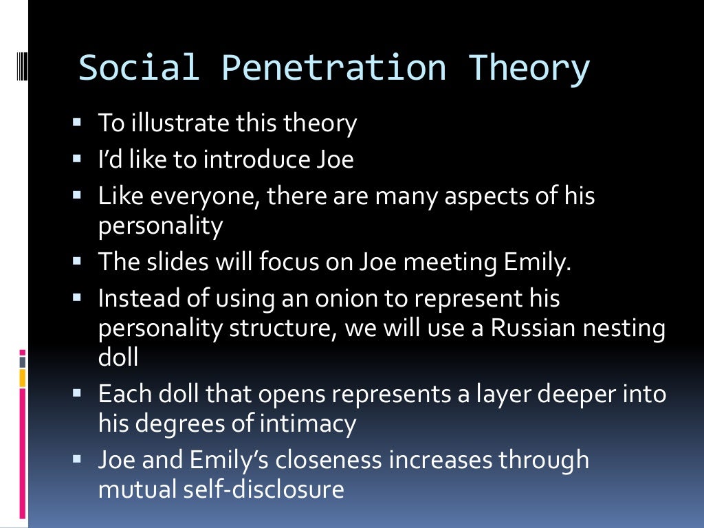 Social penetration theory project vs-12-02-2011