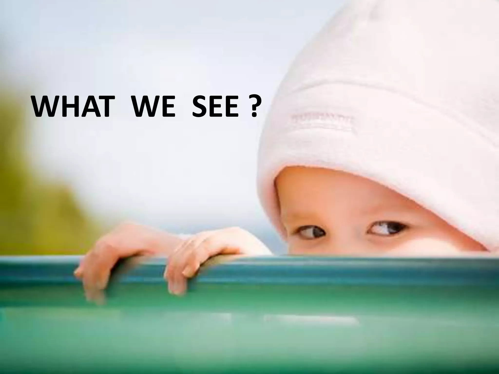 WHAT WE SEE ?
 