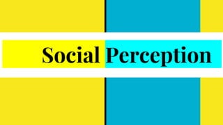 Social Perception
 