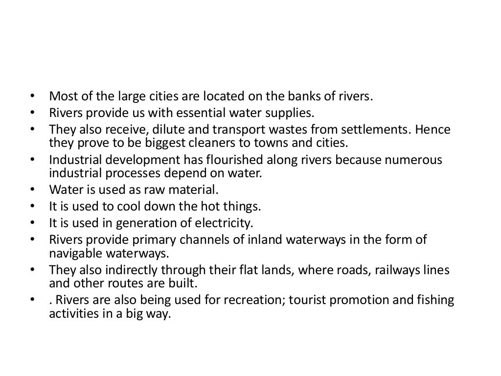 economic importance of rivers