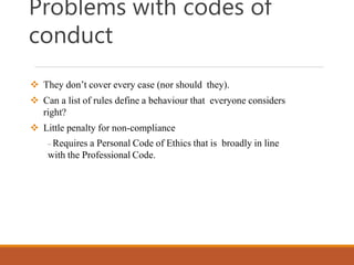 Social and Professional Issues in Computing - Ethics | PPTX