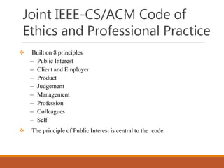 Social and Professional Issues in Computing - Ethics | PPTX