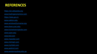 https://en.wikipedia.org
www.tradingeconomics.com
https://data.gov.in
www.oakton.edu
www.windows2universe.org
www.dave.ucsc.edu
www.hometrainingtools.com
www.open.edu
www.ted.com
www.mgwater.com
www.mtnhigh.com
www.myhdiet.com
www.webmd.com
www.westernsydney.edu.au
REFERENCES
 