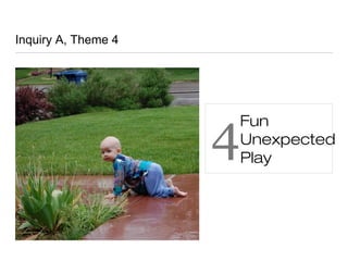 Inquiry A, Theme 4
Fun
Unexpected
Play
4
 